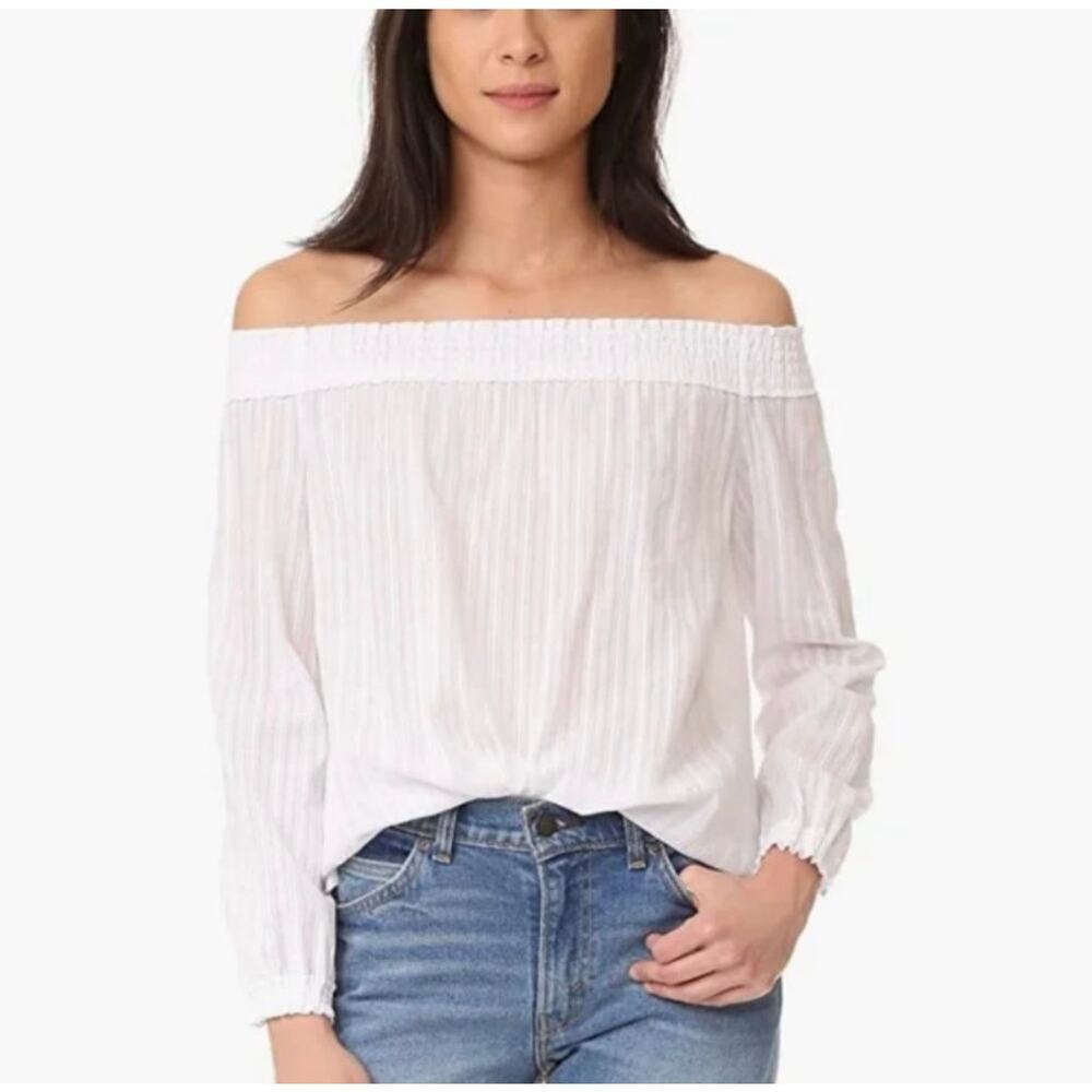 Rag & Bone Jean Drew Off Shoulder Top White Size XS
